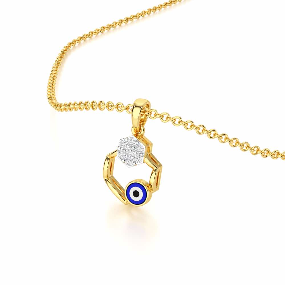 Seeing Shield Silver Pendant - Yellow Gold - Image 2