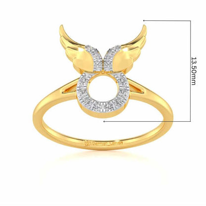 Valour Taurus Silver Ring - Yellow Gold - Image 5