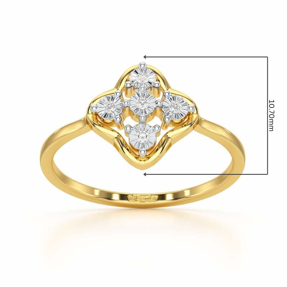 Glowy Terrain Silver Ring - Yellow Gold - Image 2