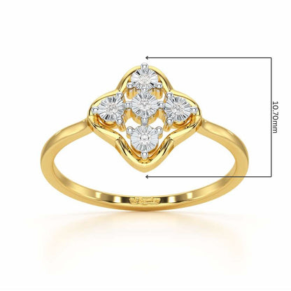 Glowy Terrain Silver Ring - Yellow Gold - Image 2