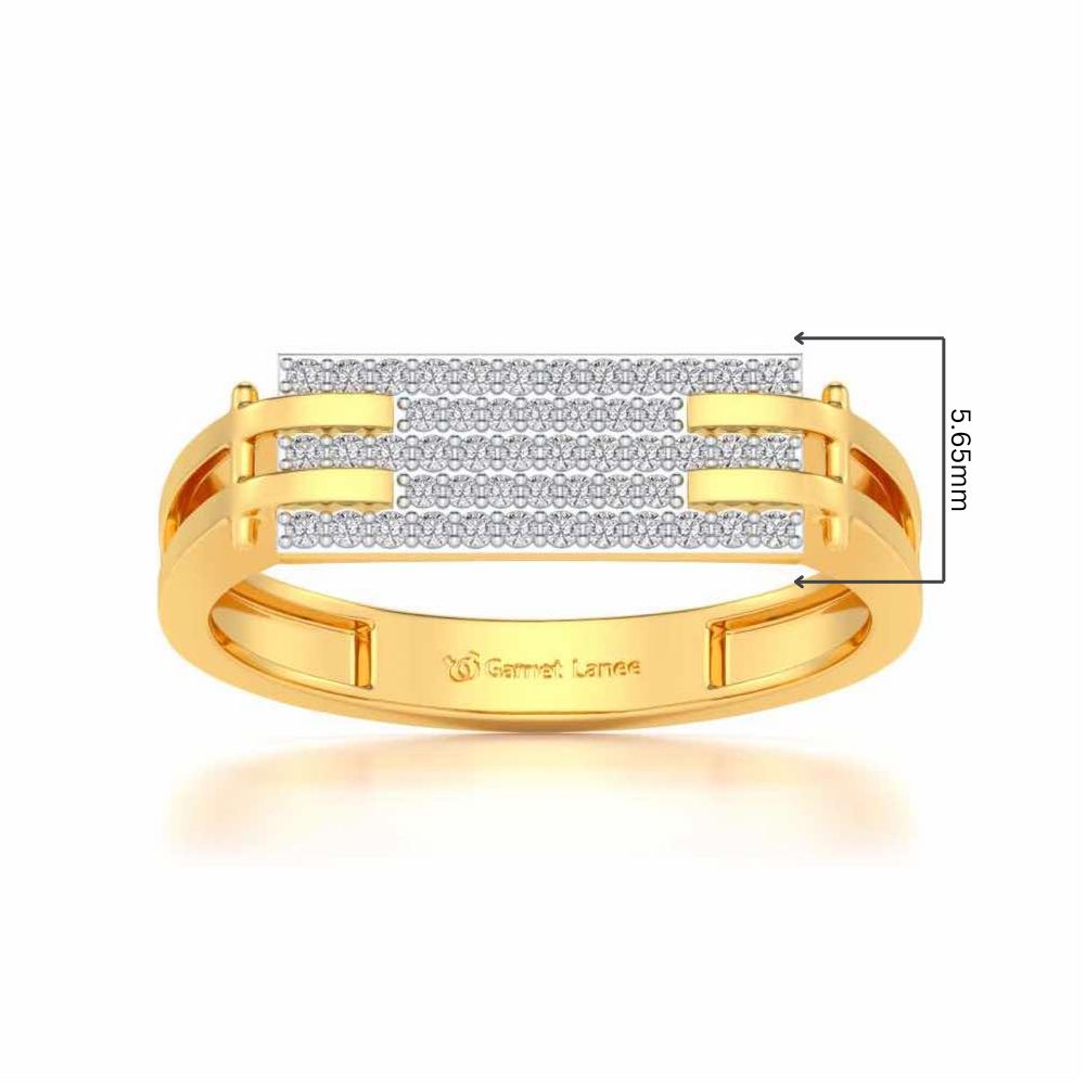 Sleek Panache Silver Ring For Men - Yellow Gold - Image 5