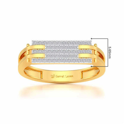 Sleek Panache Silver Ring For Men - Yellow Gold - Image 5