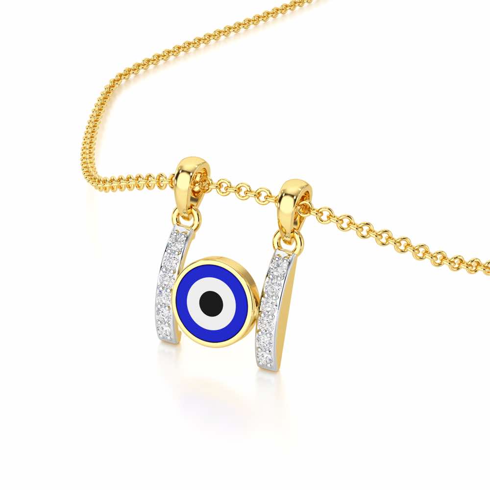 Eyes of Destiny Silver Pendant - Yellow Gold - Image 2