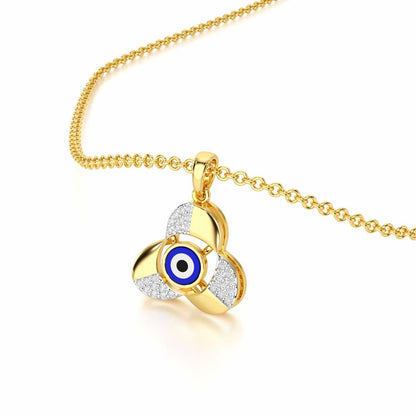 Eye of Fortitude Silver Pendant - Yellow Gold - Image 2