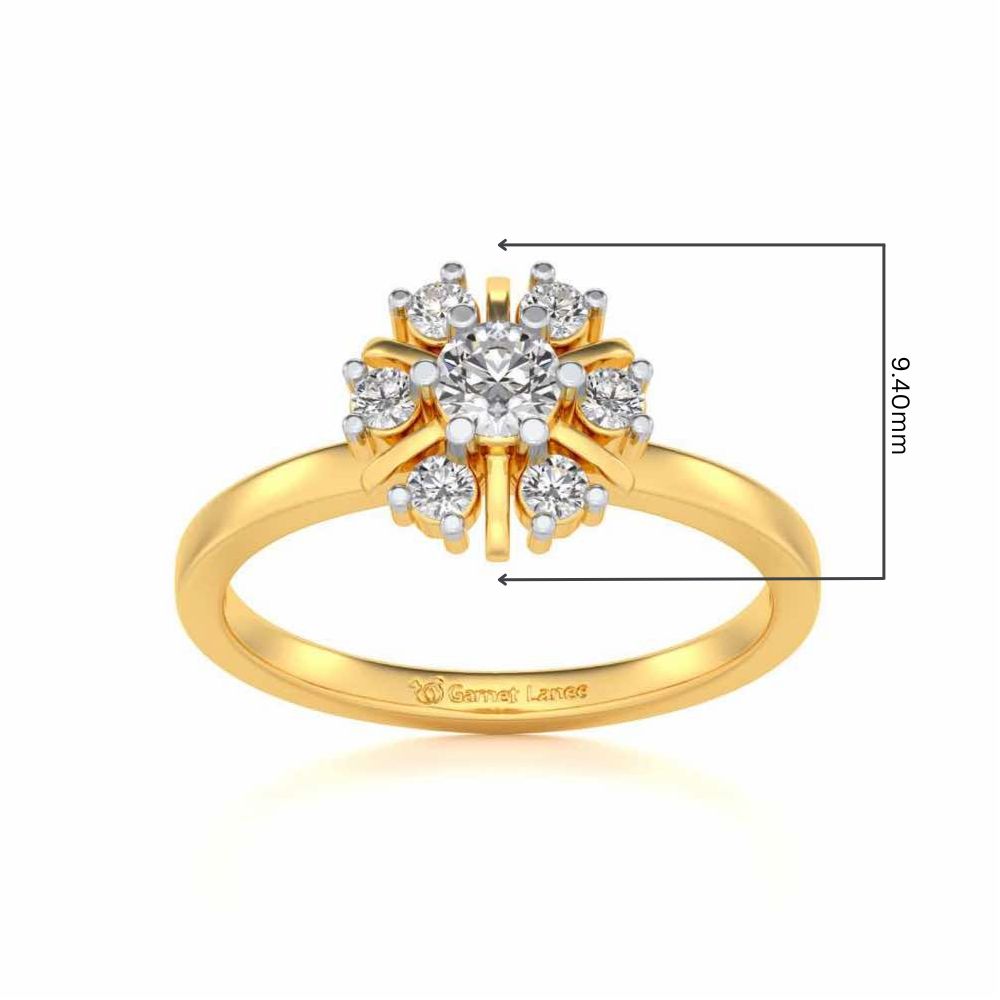 Blissfully elegant Solitaire Silver Ring - Yellow Gold - Image 5