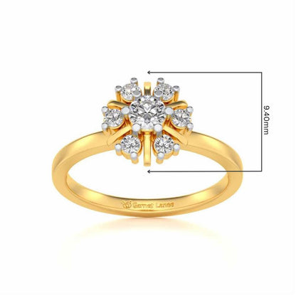 Blissfully elegant Solitaire Silver Ring - Yellow Gold - Image 5
