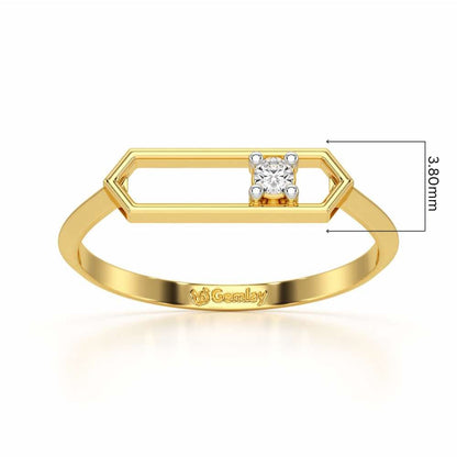 Petite Luxe Silver Ring - Yellow Gold - Image 5