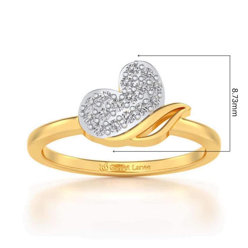 Love Leaf Silver Ring - Yellow Gold - Image 5