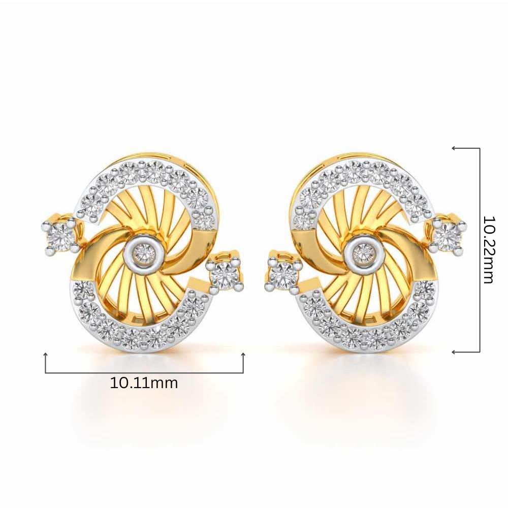 Aashni Silver Earrings - Yellow Gold - Image 4