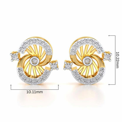 Aashni Silver Earrings - Yellow Gold - Image 4