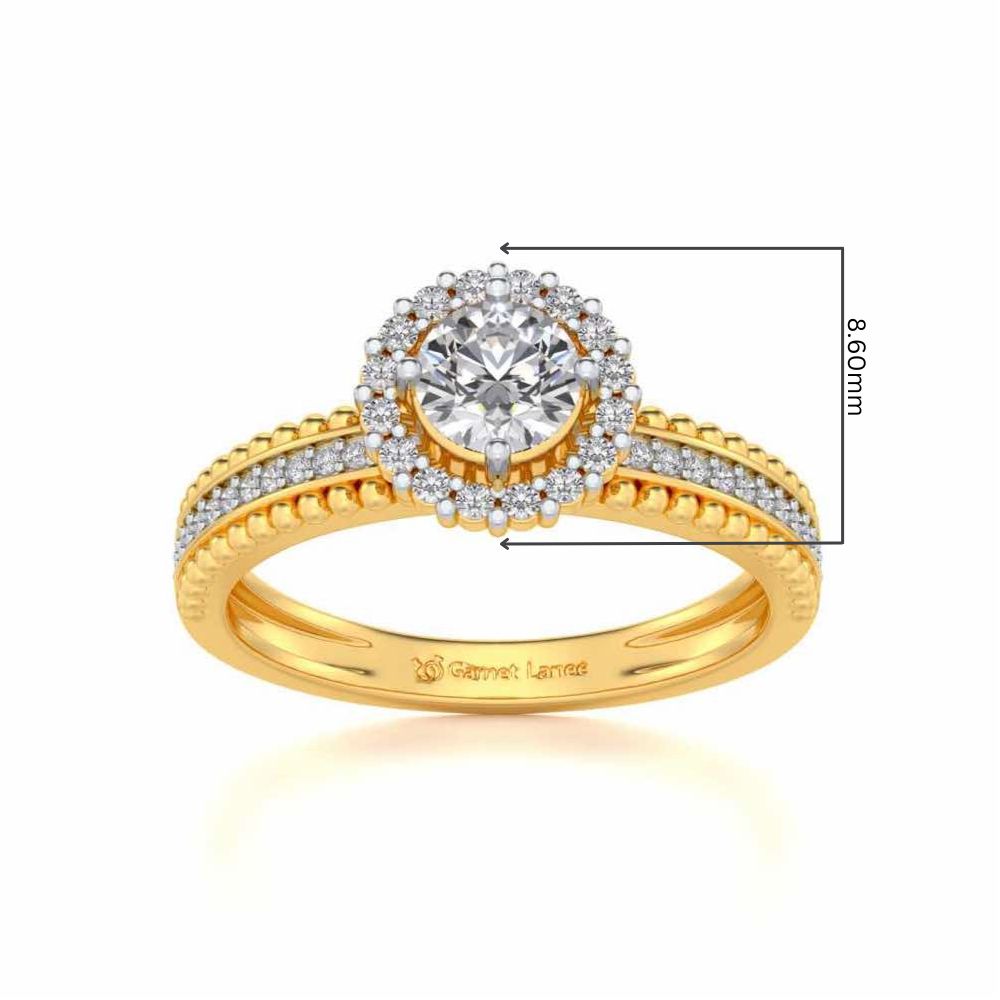 Regal Charm Solitaire Silver Ring - Yellow Gold - Image 5