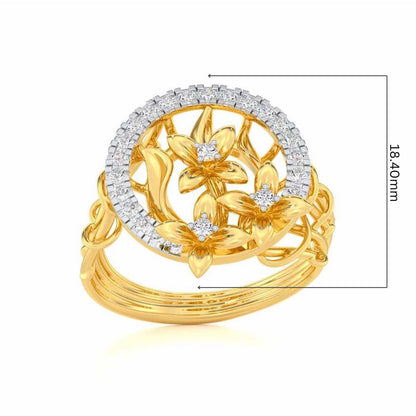 Floral Spectrum Silver Ring - Yellow Gold - Image 5