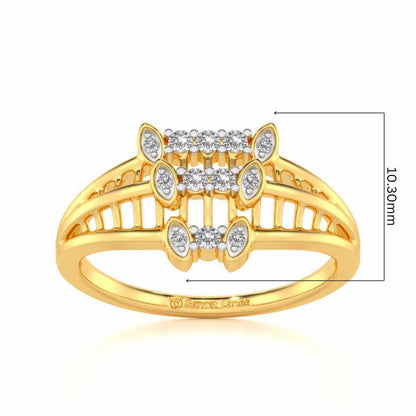 Infinity Tracery Silver Ring - Yellow Gold - Image 5