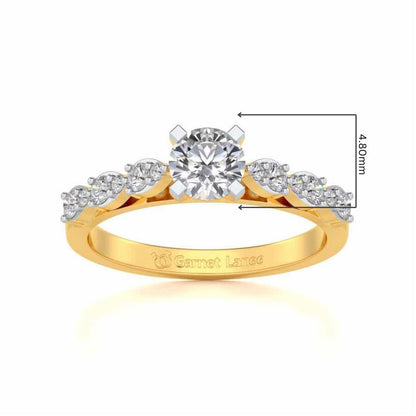 Visionary Solitaire Silver Ring - Yellow Gold - Image 5