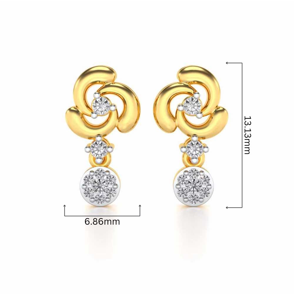 Aarna Silver Earrings - Yellow Gold - Image 4