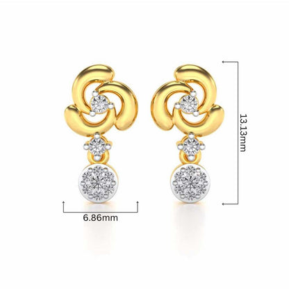 Aarna Silver Earrings - Yellow Gold - Image 4