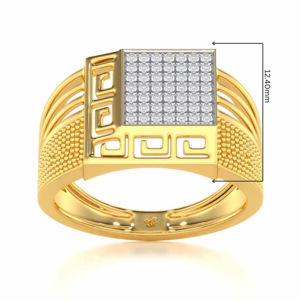 Saransh Silver Ring For Men - Yellow Gold - Image 5