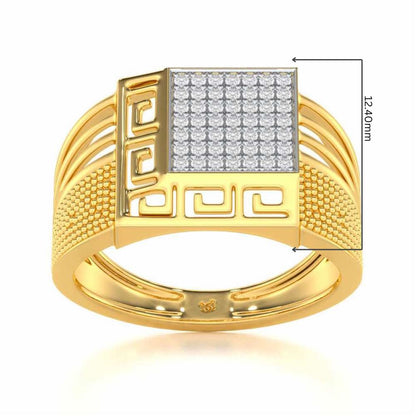 Saransh Silver Ring For Men - Yellow Gold - Image 5