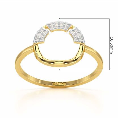 Heavenly Halo Silver Ring - Yellow Gold - Image 5