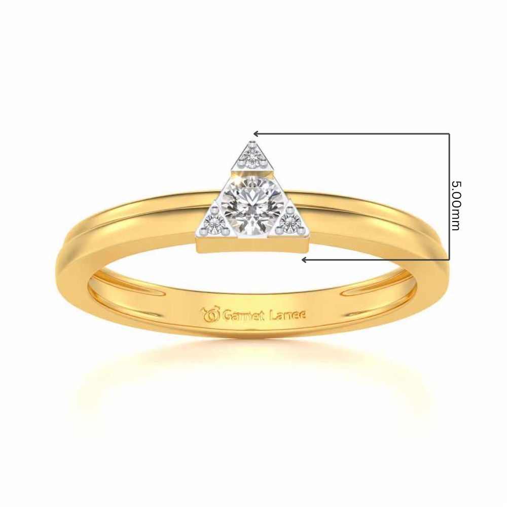Protective Solitaire Silver Ring - Yellow Gold - Image 5