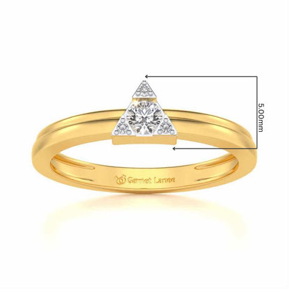 Protective Solitaire Silver Ring - Yellow Gold - Image 5