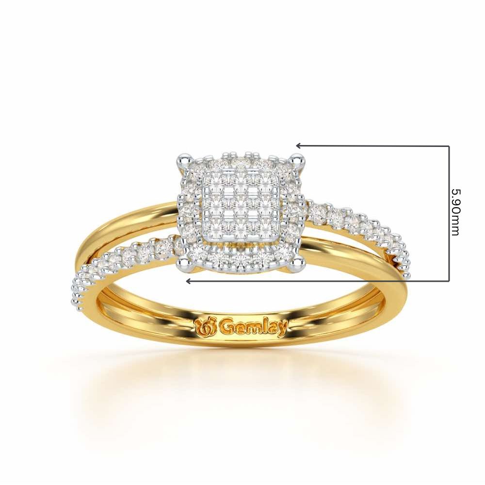 Dawn of Glow Silver Ring - Yellow Gold - Image 2