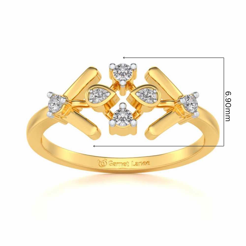 Geet Silver Ring - Yellow Gold - Image 5