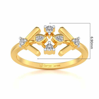 Geet Silver Ring - Yellow Gold - Image 5