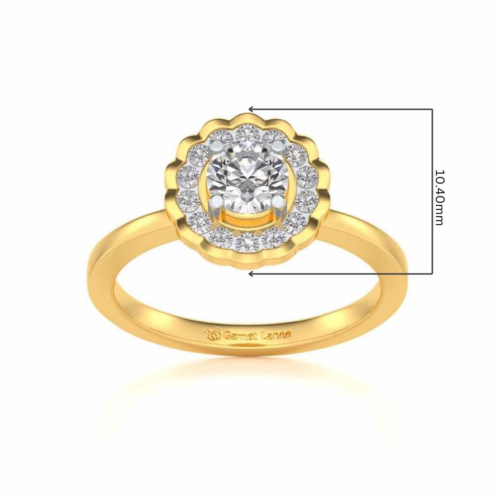 Outshine Solitaire Silver Ring - Yellow Gold - Image 5