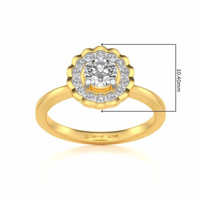 Outshine Solitaire Silver Ring - Yellow Gold - Image 5