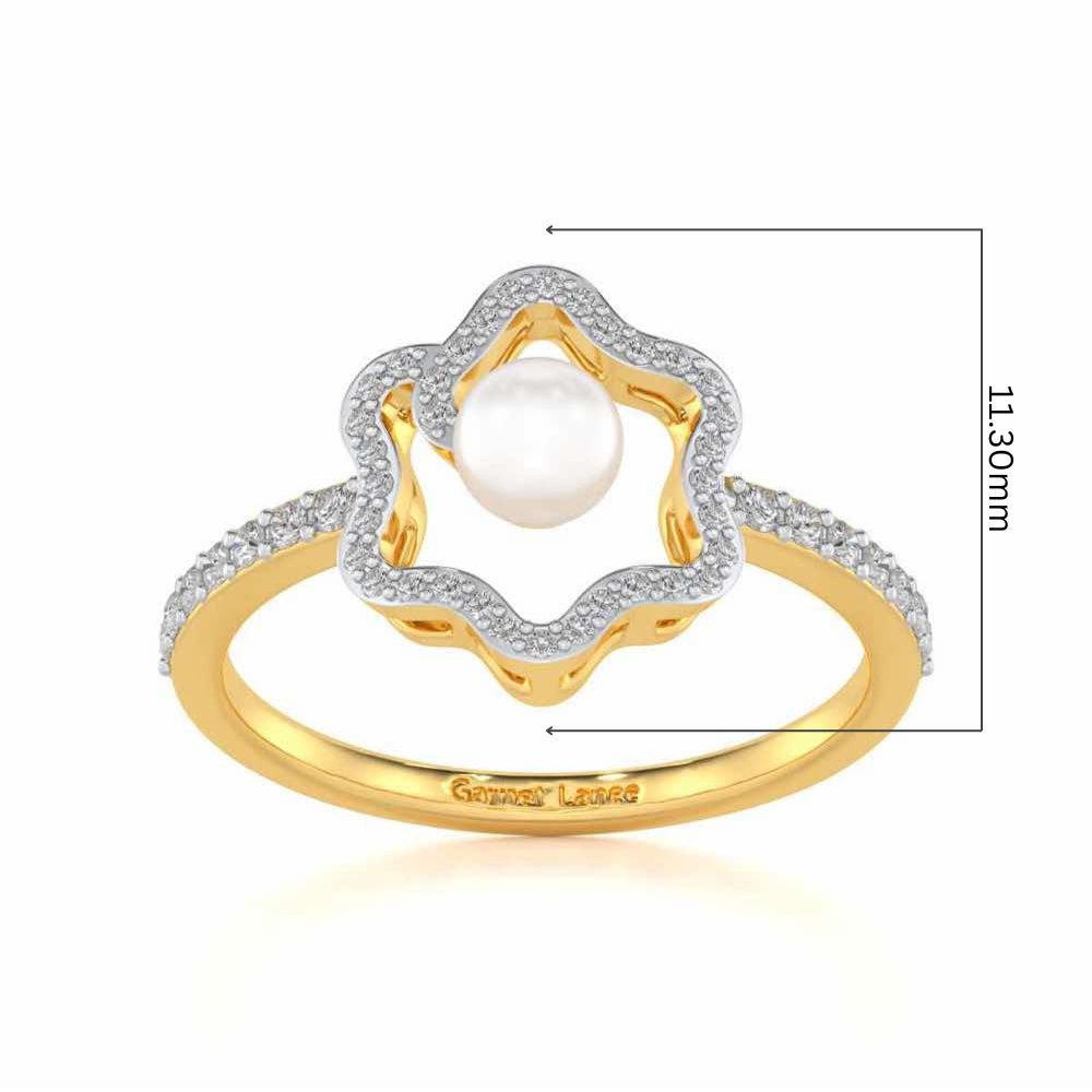 Little Shine Silver Pearl Ring - Yellow Gold - Image 5
