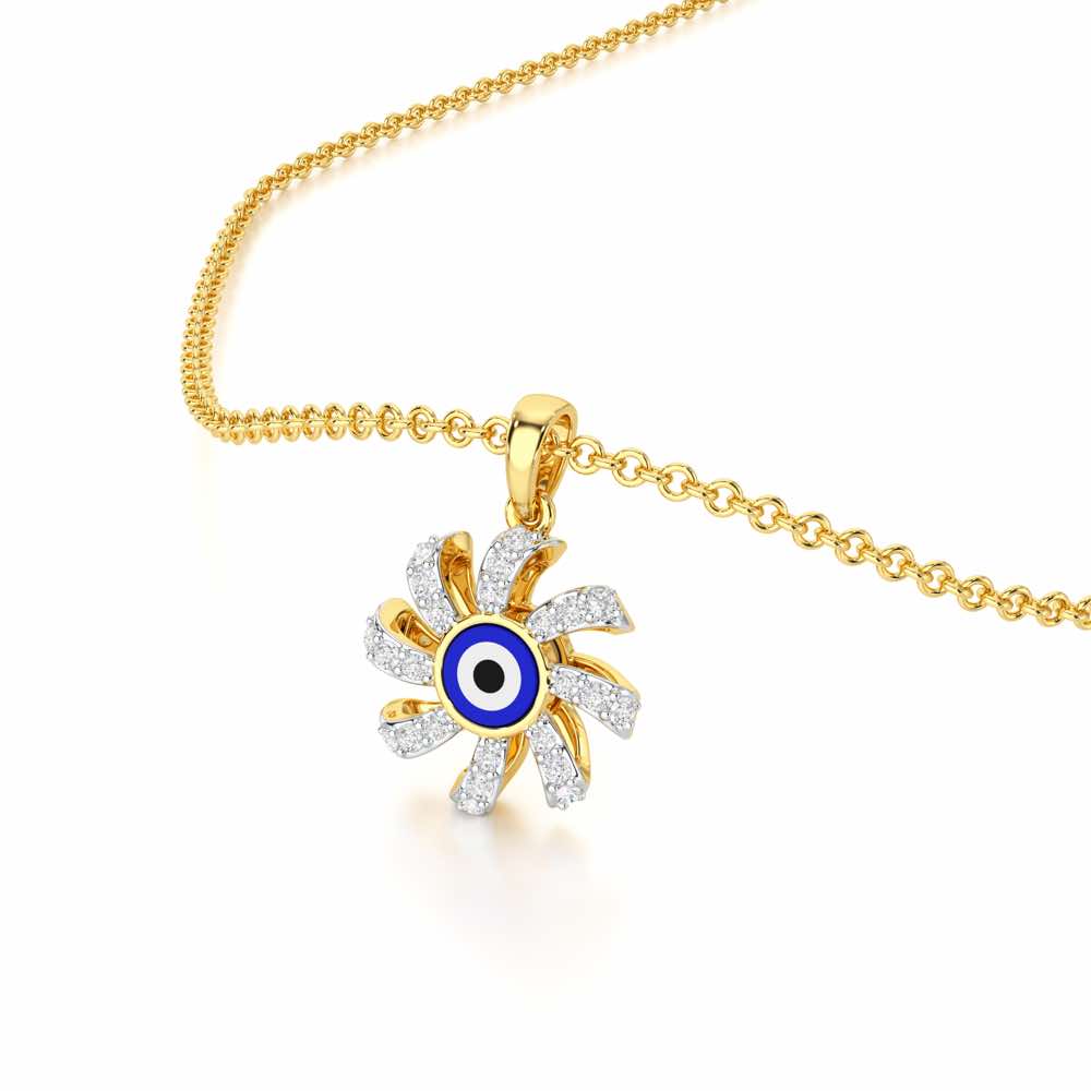 Enchanted Eye Silver Pendant - Yellow Gold - Image 2