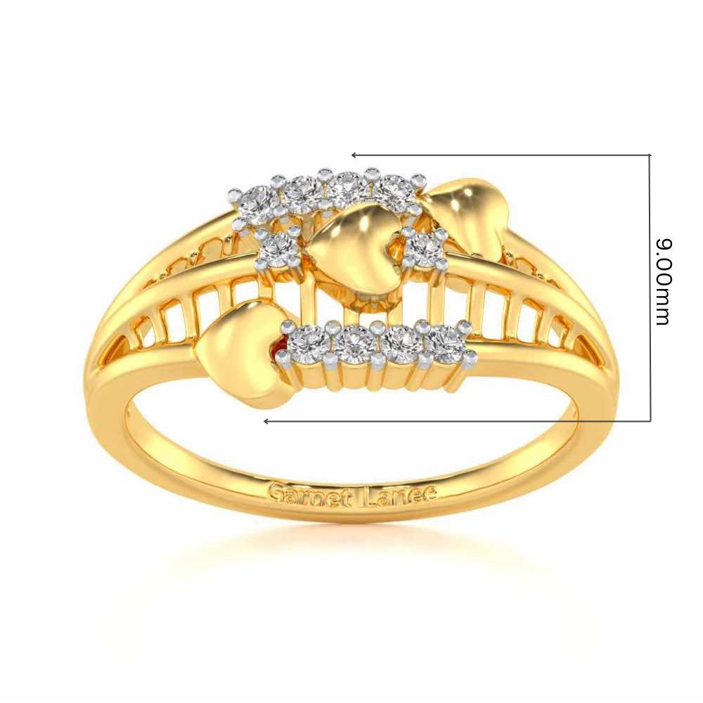 Heart Tracery Silver Ring - Yellow Gold - Image 5
