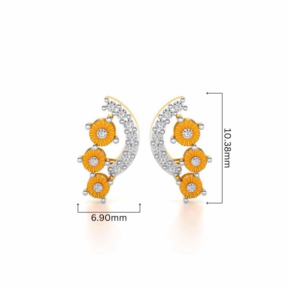Bavita Silver Earrings - Yellow Gold - Image 4