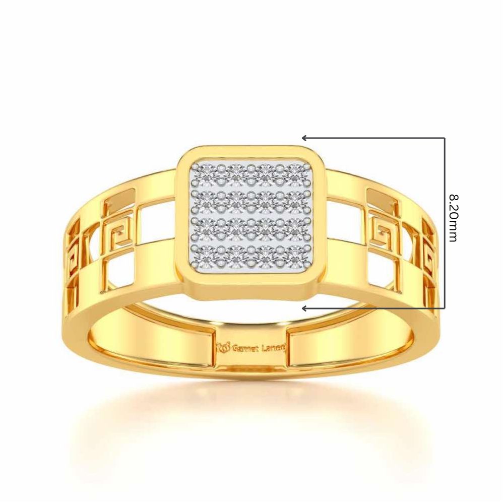 Rejoicing Silver Ring For Men - Yellow Gold - Image 5