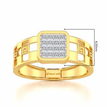 Rejoicing Silver Ring For Men - Yellow Gold - Image 5