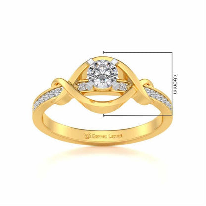 Endless desire Solitaire Silver Ring - Yellow Gold - Image 5