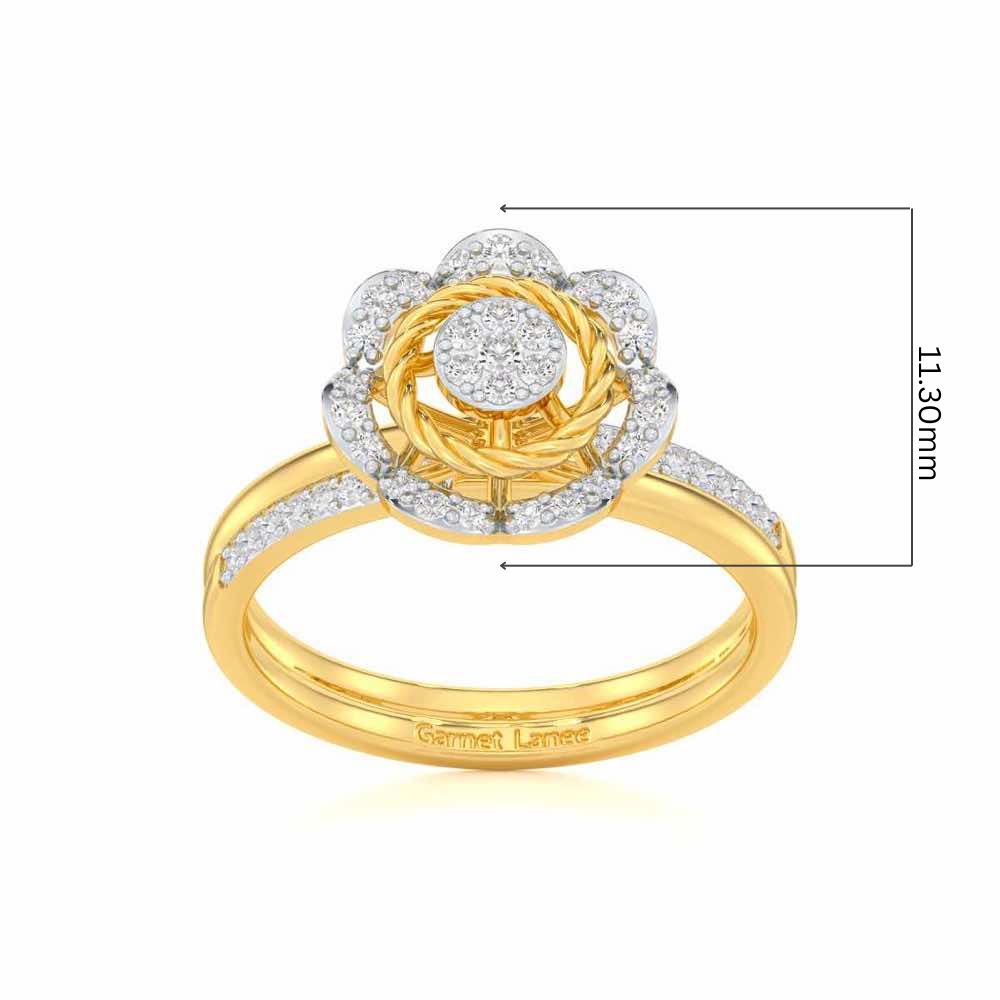 Daisy Delight Silver Ring - Yellow Gold - Image 5