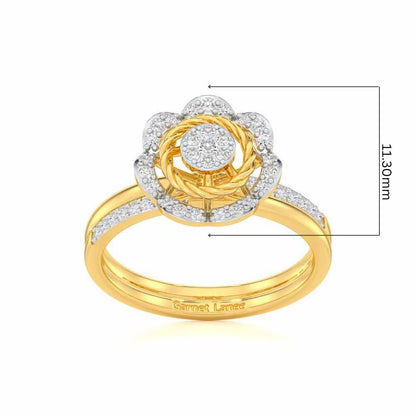 Daisy Delight Silver Ring - Yellow Gold - Image 5
