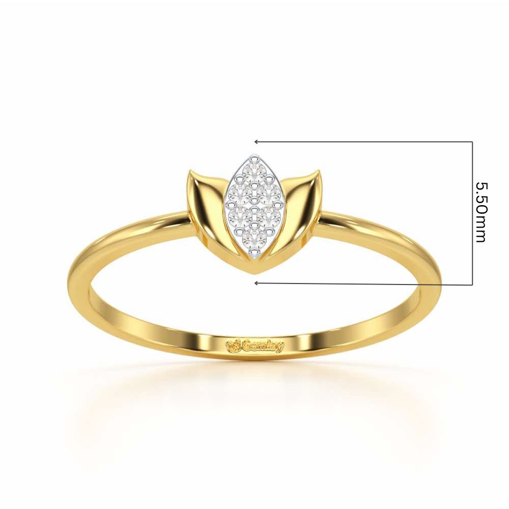 Sparkle Bud Silver Ring - Yellow Gold - Image 5