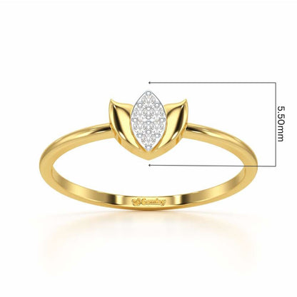Sparkle Bud Silver Ring - Yellow Gold - Image 5