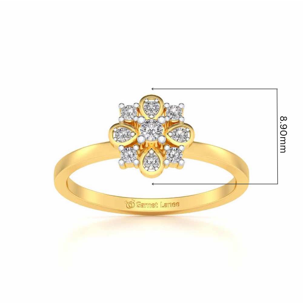 Amruta Silver Ring - Yellow Gold - Image 5