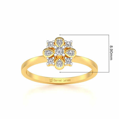 Amruta Silver Ring - Yellow Gold - Image 5