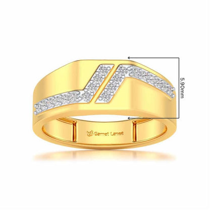 Tetris Silver Ring For Men - Yellow Gold - Image 5