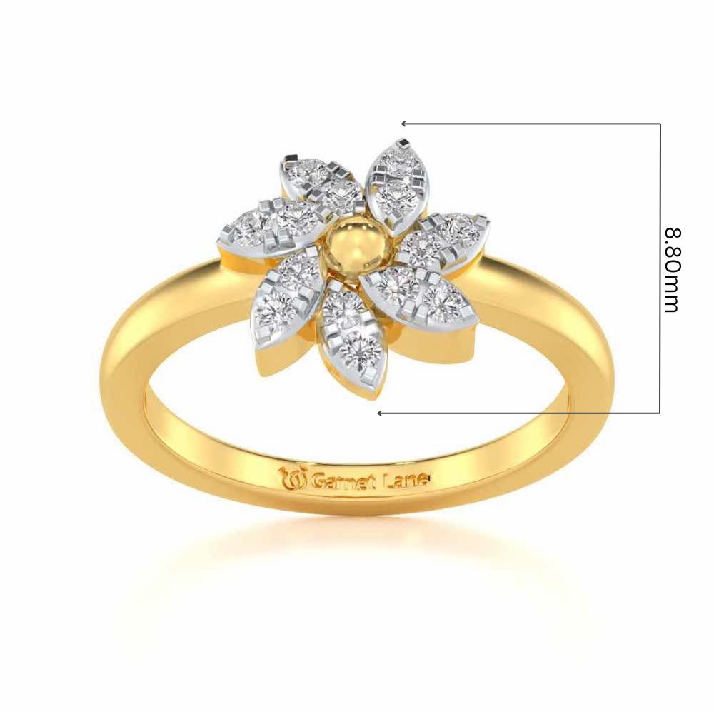Spin Flora Silver Ring - Yellow Gold - Image 5