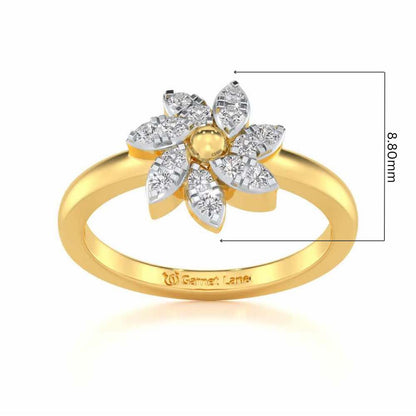 Spin Flora Silver Ring - Yellow Gold - Image 5