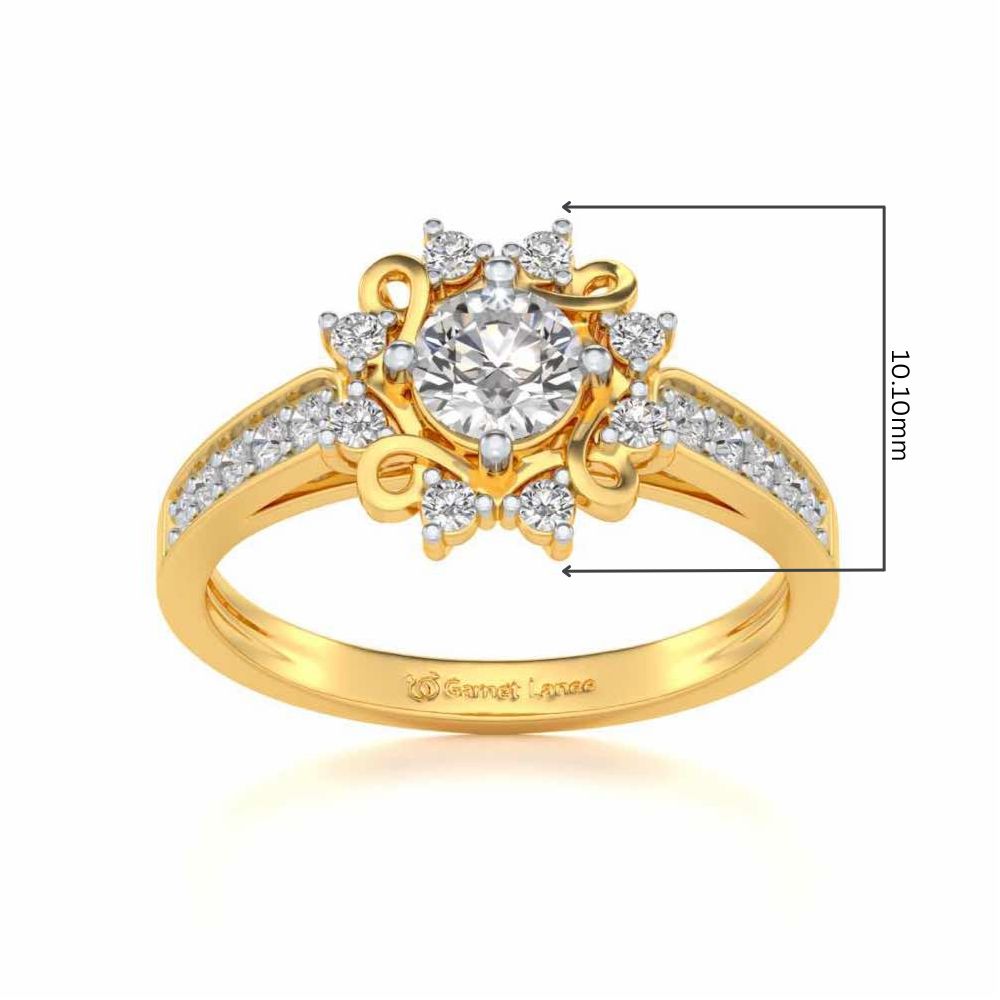 Brightened awareness Solitaire Silver Ring - Yellow Gold - Image 5