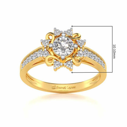 Brightened awareness Solitaire Silver Ring - Yellow Gold - Image 5
