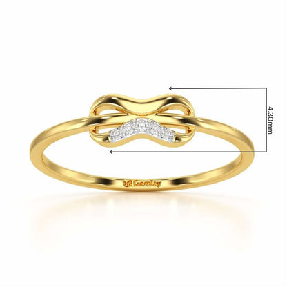 Quirky Wave Silver Ring - Yellow Gold - Image 2