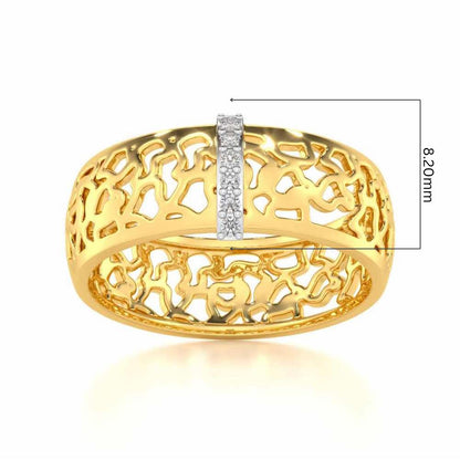 Wearable Elegance Silver Band Ring - Yellow Gold - Image 5